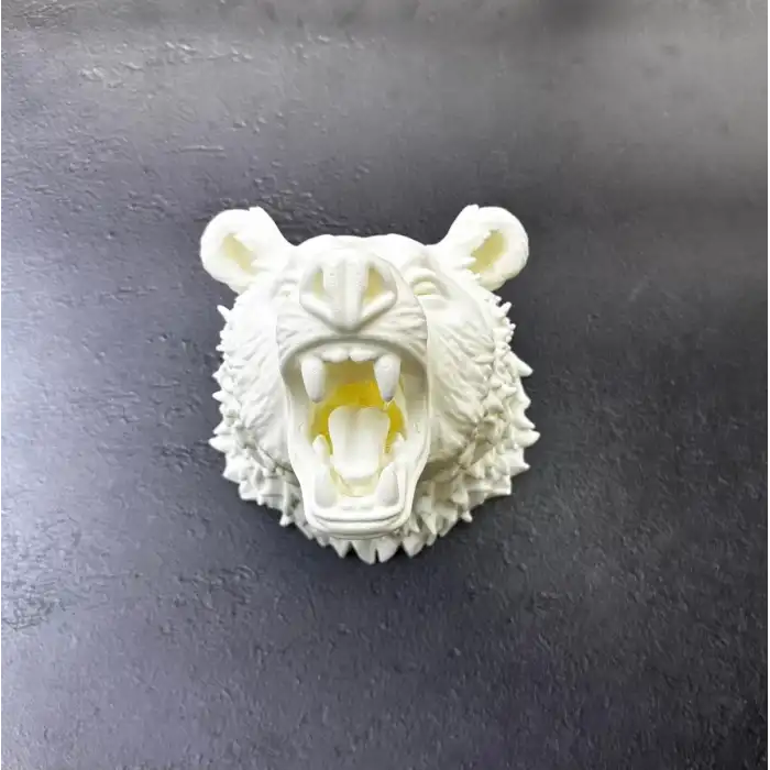 AsilTech Beyaz Renk 3D Ayı Başı Duvar Dekoru
