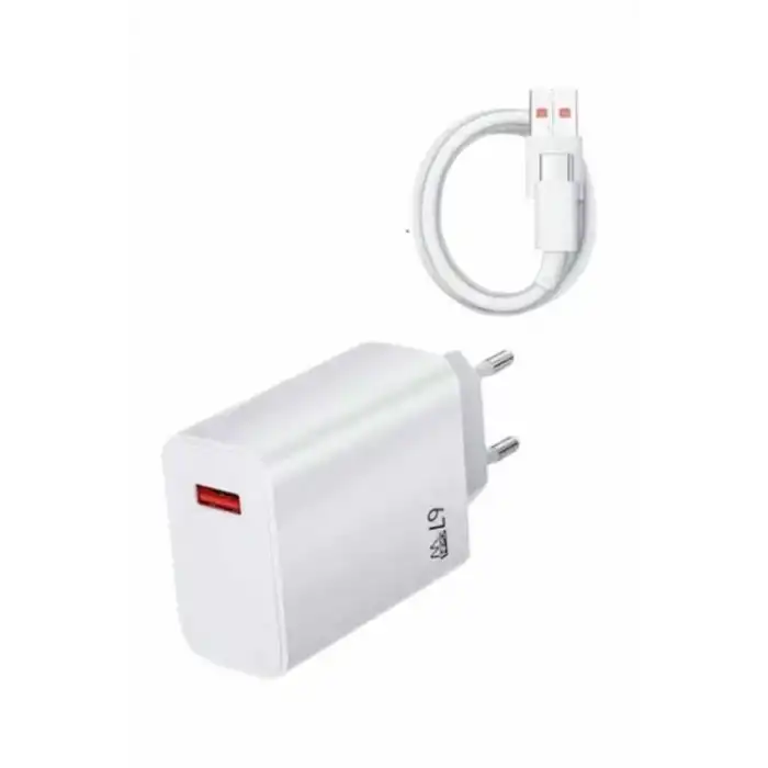 AsilTech Beyaz Ultra Plus Hızlı Şarj Seti Şarj Adaptörü ve Kablosu 67W