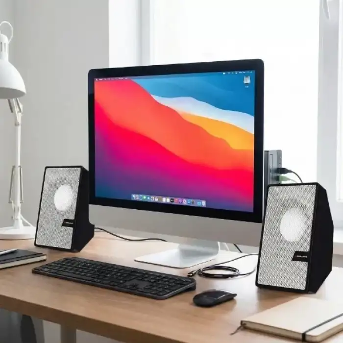 AsilTech Beyaz USB 2.0 + 3.5mm USB Hoparlör