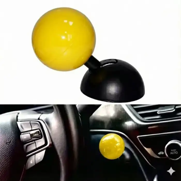 AsilTech Bilardo Topu Tasarımlı Metal Start Stop Düğmesi Sarı