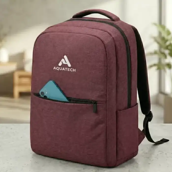 AsilTech Bilgisayar Sırt Çantası - Bordo - İç Bölmeli - Organizer Cepli