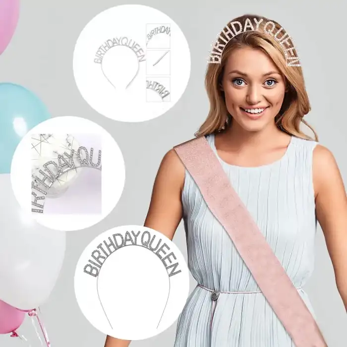 AsilTech Birthday Queen Yazılı Kraliçe Taç