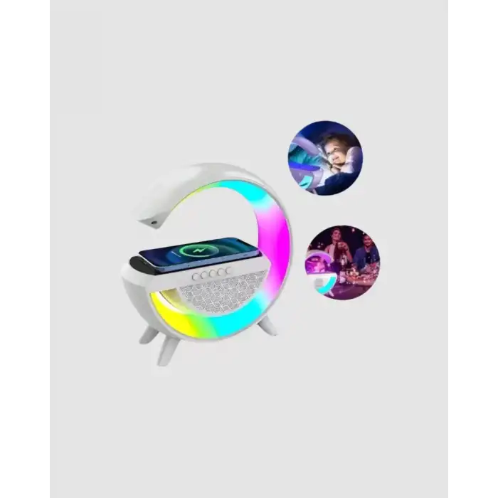 AsilTech Bluetooth 5.0 Hoparlör – Kablosuz Şarj, RGB Gece Lambası ve FM Radyo