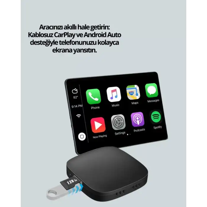 AsilTech Bluetooth 5.0 Kablosuz Android Auto Araç İçi Adaptör