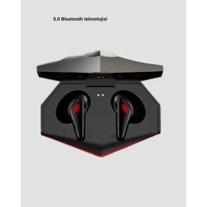 AsilTech Bluetooth 5.0 Kablosuz Kulaklık LED Işıklı Silikonlu Tasarımlı