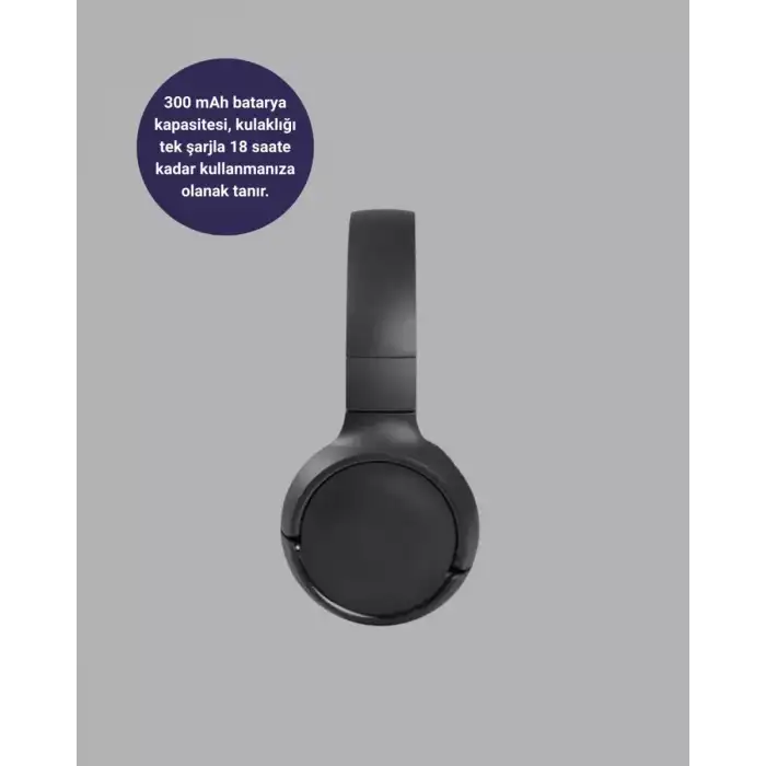 AsilTech Bluetooth 5.0 Siyah Kablosuz Kulaklık 18 Saat Batarya Katlanabilir Tasarım Yeni Nesil