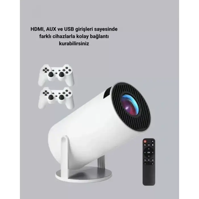 AsilTech Bluetooth 5.0 ve Wi-Fi 6 Akıllı 4K Projeksiyon