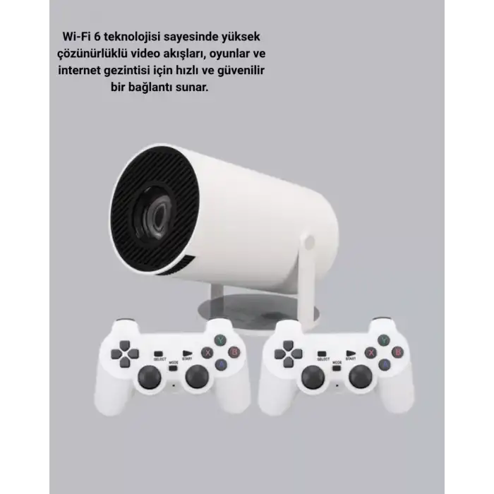 AsilTech Bluetooth 5.0 ve Wi-Fi 6 Akıllı 4K Projeksiyon