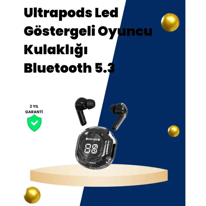 AsilTech Bluetooth 5.3 Kablosuz Kulaklık 30mm Sürücü LED Ekranlı Mikrofonlu