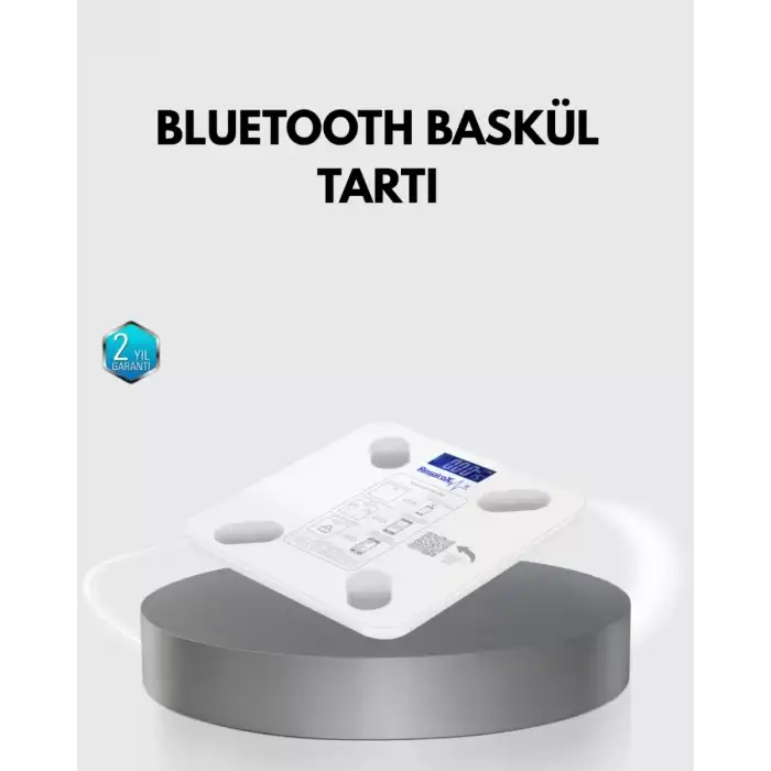 AsilTech Bluetooth Akıllı Tartı – 8 Fonksiyonlu Dijital Baskül, 180 kg Kapasiteli
