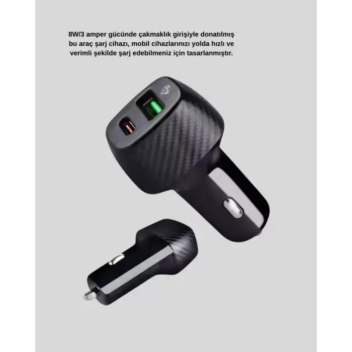 AsilTech Bluetooth AUX Çevirici ve PD Destekli Araç Şarj Cihazı 2’li Set