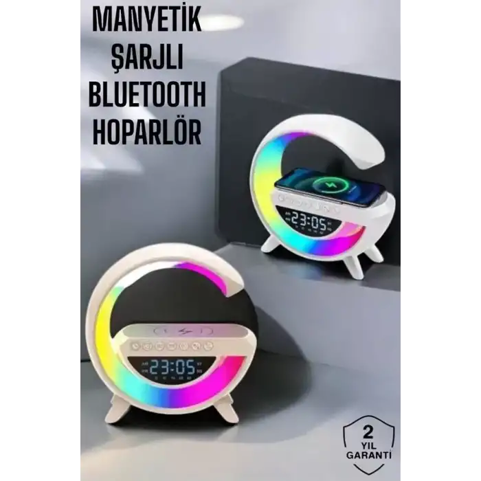 AsilTech Bluetooth Hoparlör 15W Kablosuz Hızlı Şarj LED Gece Lambası