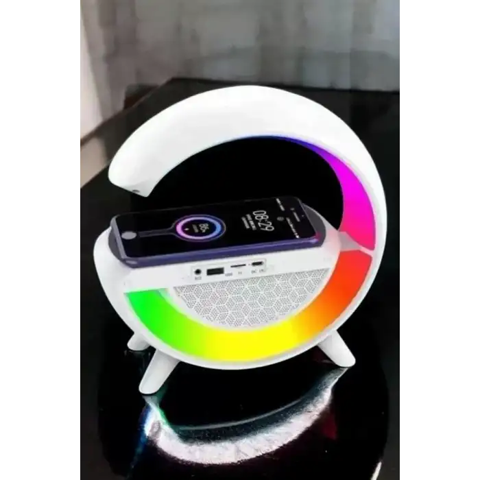 AsilTech Bluetooth Hoparlör Dijital Göstergeli Wireless Şarj RGB Işıklı