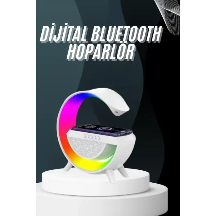 AsilTech Bluetooth Hoparlör G Şekli Atmosfer Akıllı Rgb Lamba Wireless Kablosuz Şarj