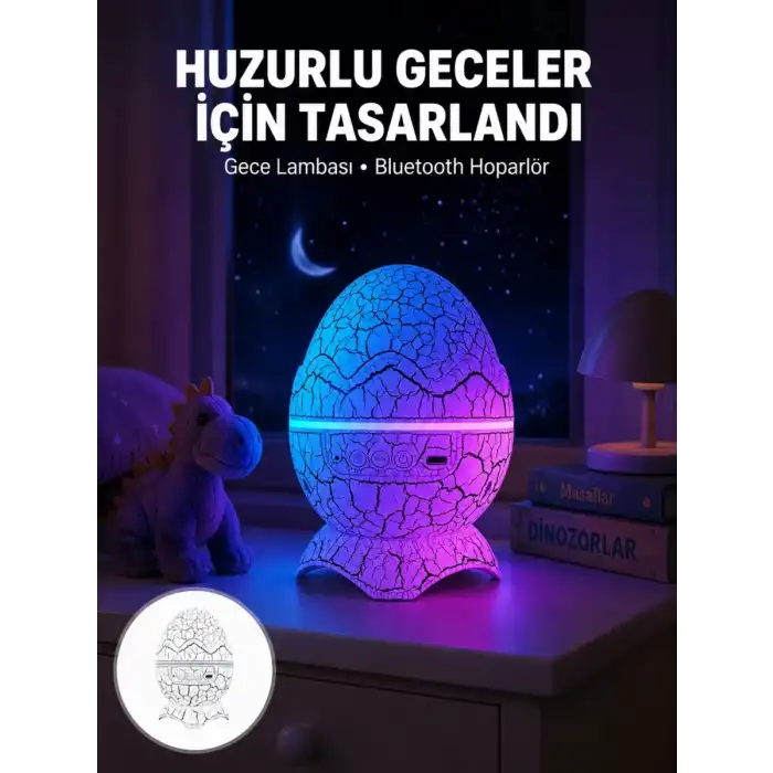 AsilTech Bluetooth Hoparlör Özellikli 7 Renkli Gece Aydınlatması Yeni Nesil