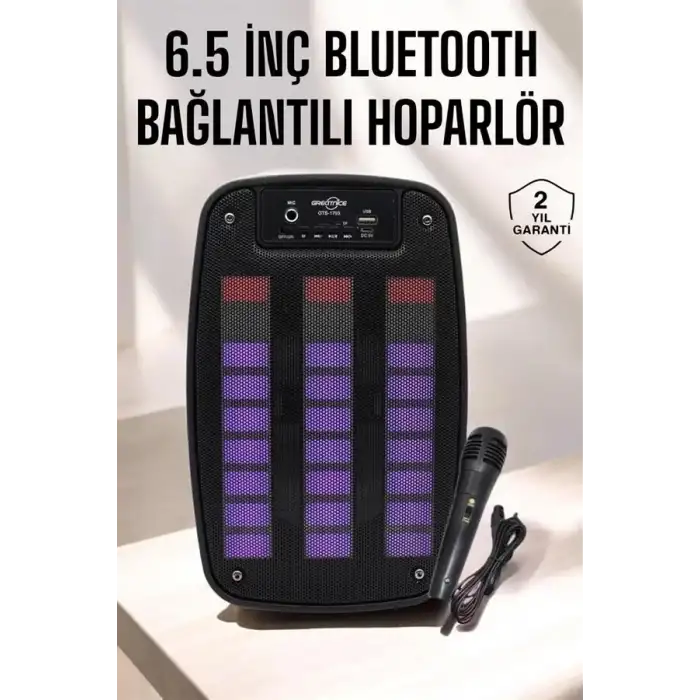 AsilTech Bluetooth Hoparlör RGB Işıklı USB SD Kart Girişli Taşınabilir