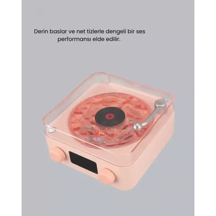 AsilTech Bluetooth Hoparlörlü Gece Lambası Dijital Saatli Şeffaf Su Dalgası Işıklı Dekoratif