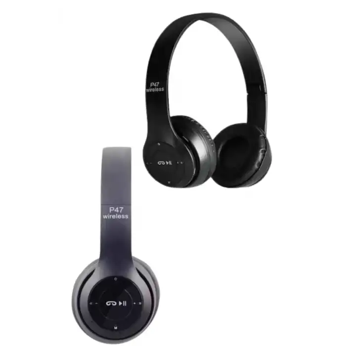 AsilTech Bluetooth Kablosuz Kulaklık Siyah Wireless 5.0 Kulak Üstü Uzun Pil Ömrü