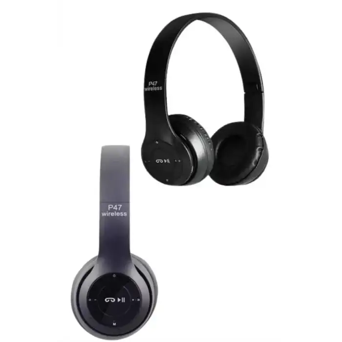 AsilTech Bluetooth Kablosuz Kulaklık Siyah Wireless 5.0 Kulak Üstü Uzun Pil Ömrü