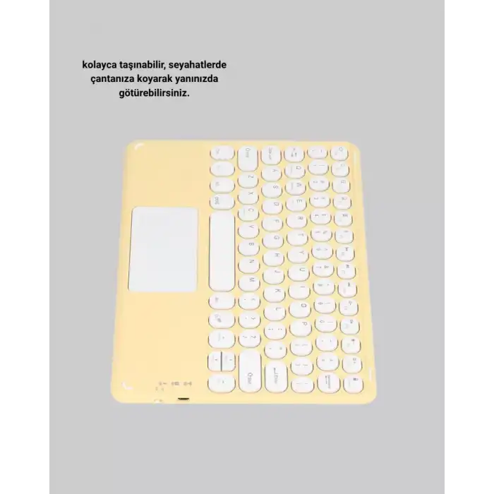 AsilTech Bluetooth Klavye – Kablosuz, Sessiz Tuşlu, Android iOS Windows Uyumlu, Kompakt Taşınabilir Tasarım