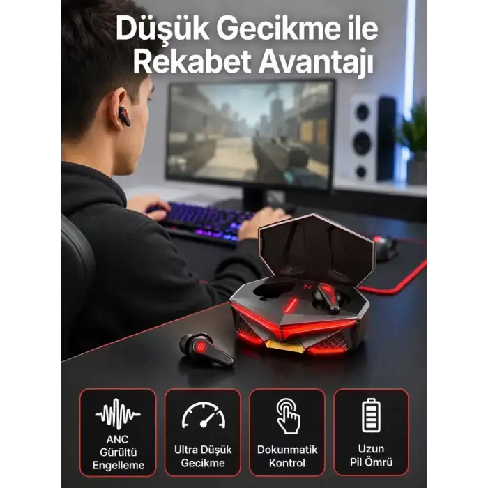 AsilTech Bluetooth Kulaklık HD Ses Kaliteli Işıklı Metal Kasa Ios Android Uyumlu Mikrofonlu