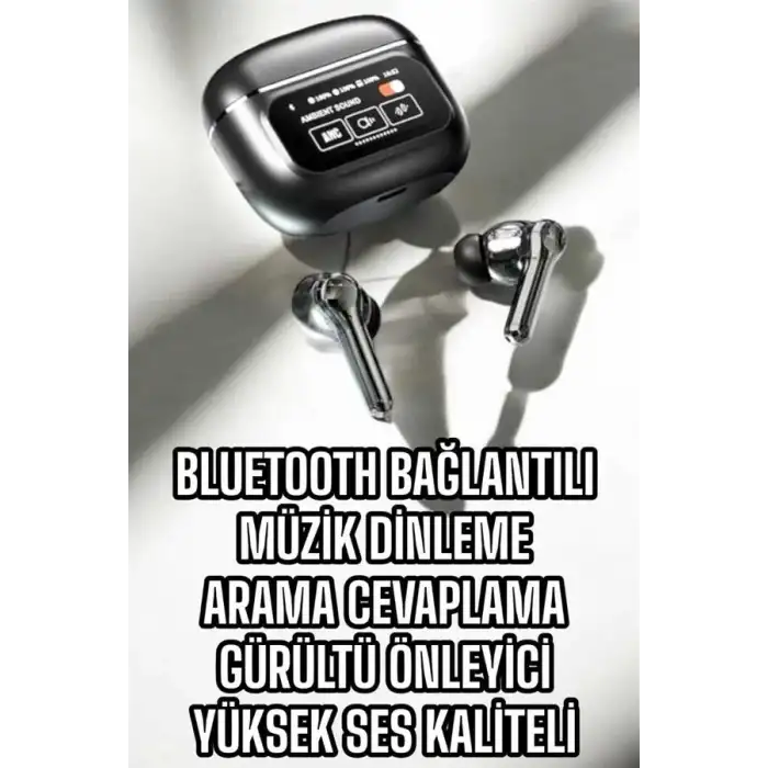 AsilTech Bluetooth Kulaklık Kablosuz Ekranlı ANC/ENC Destekli Dokunmatik