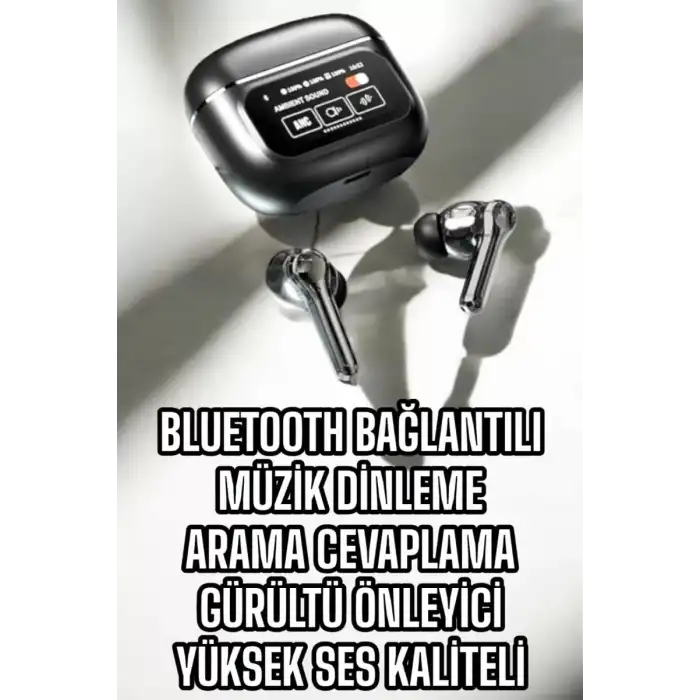 AsilTech Bluetooth Kulaklık Kablosuz Ekranlı ANC/ENC Destekli Dokunmatik