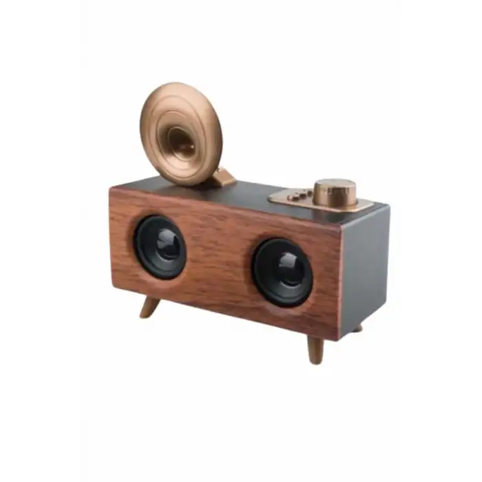 AsilTech Bluetooth Nostalji Speaker Radyo Gramofon Ahşap Renk Vintage