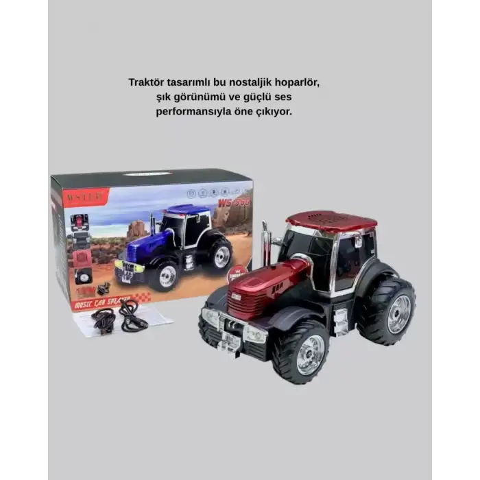 AsilTech Bluetooth Nostaljik Traktör Hoparlör LED Işıklı 12W Güçlü Ses