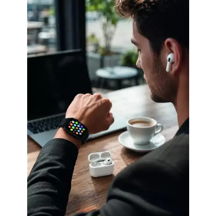 AsilTech Bluetooth Telefon Görüşmeli Akıllı Saat Seti Kablosuz Bluetooth Kulaklık 7 Değiştirilebilir Kordon