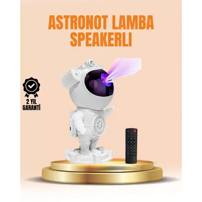 AsilTech Bluetooth ve Dahili Ses Özellikli Astronot Projeksiyon Lambası