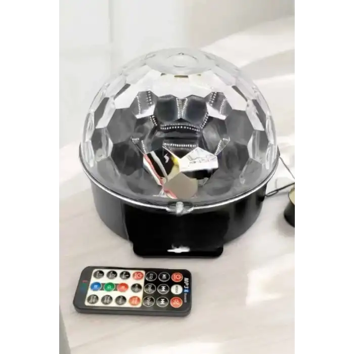 AsilTech Bluetooth ve Uzaktan Kumandalı Çok Renkli Masaüstü Disko Topu