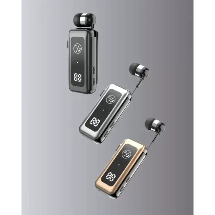 AsilTech Bluetooth 5.2 Kablolu Makaralı Kulaklık | Dijital Ekran ve Titreşimli Bildirim