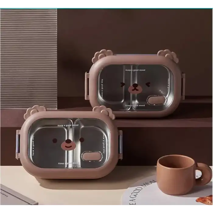 AsilTech Bölmeli Paslanmaz Çelik Yemek Kutusu