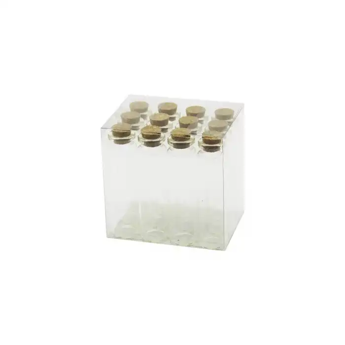 AsilTech Boş Tüp Cam Şişe - 20 ml - Mantar Kapak