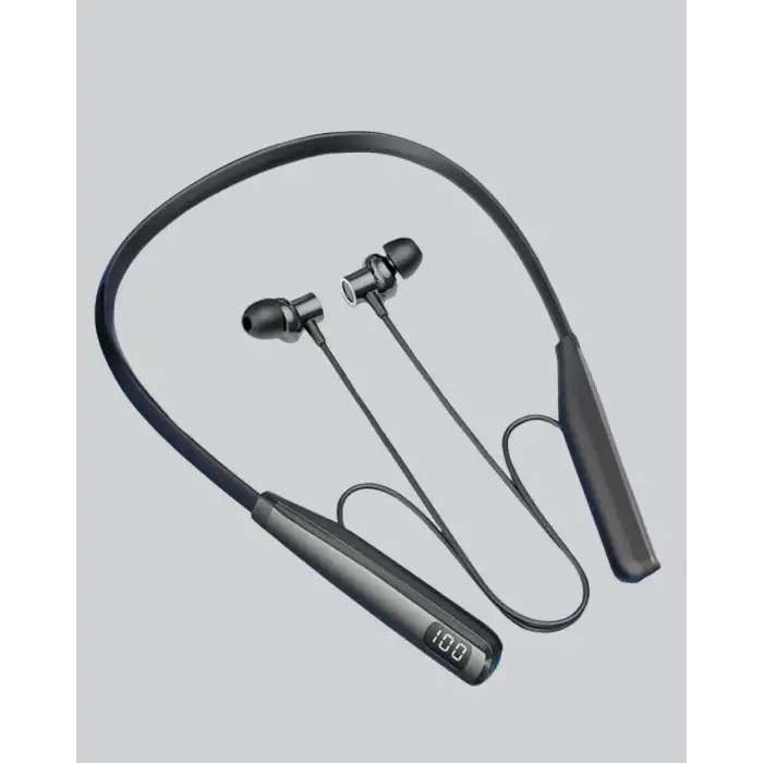 AsilTech Boyun Askılı Kablosuz Bluetooth Kulaklık – Aktif Gürültü Önleme, LCD Ekranlı