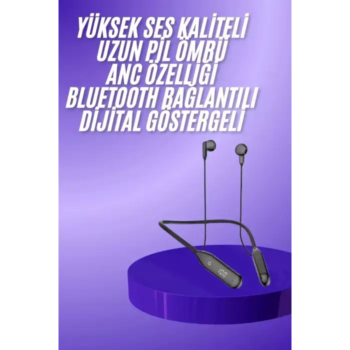 AsilTech Boyun Bantlı Kablolu Yüksek Ses Kaliteli Bluetooth Kulaklık Uzun Pil Ömrü 100 saat sarj