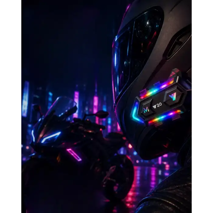 AsilTech BT5.3 Motosiklet Kask İletişim Sistemi Çift Telefon Destekli