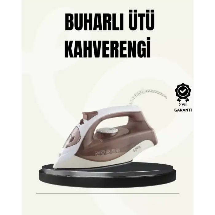 AsilTech Buharlı Ütü 2200W Seramik Taban 300 ml Kahverengi Dikey Ütüleme