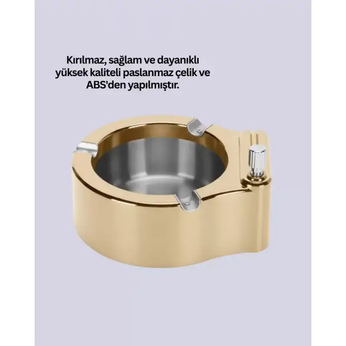 AsilTech Çakmaklı Küllük Paslanmaz Metal Dayanıklı Tasarım Yeni Nesil
