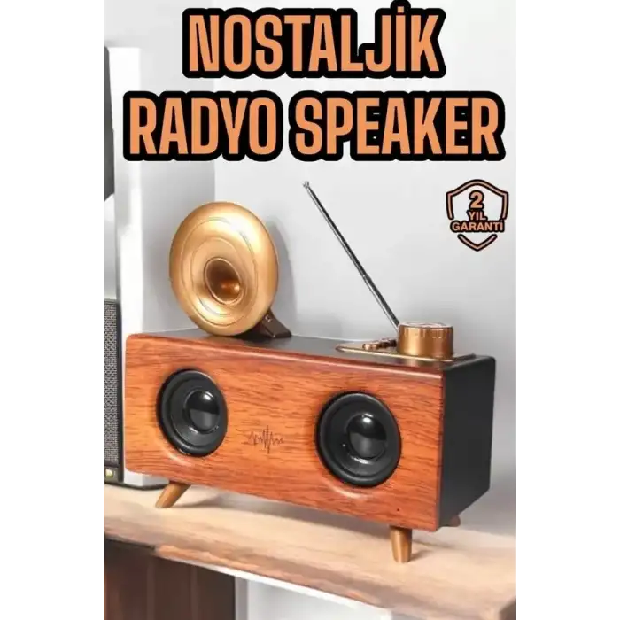 AsilTech Çalar Radyo Müzik Kutusu Nostaljik Hoparlör Speaker