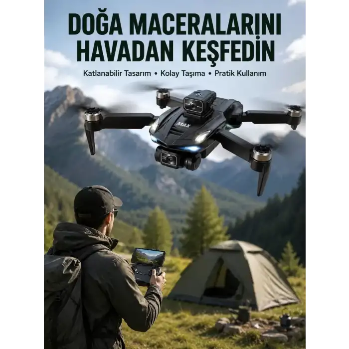 AsilTech Canlı Görüntü Aktarımlı Çift Kameralı Uzaktan Kumandalı Drone