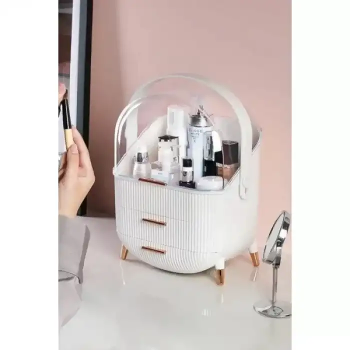 AsilTech Çekmeceli Kozmetik Organizer Beyaz