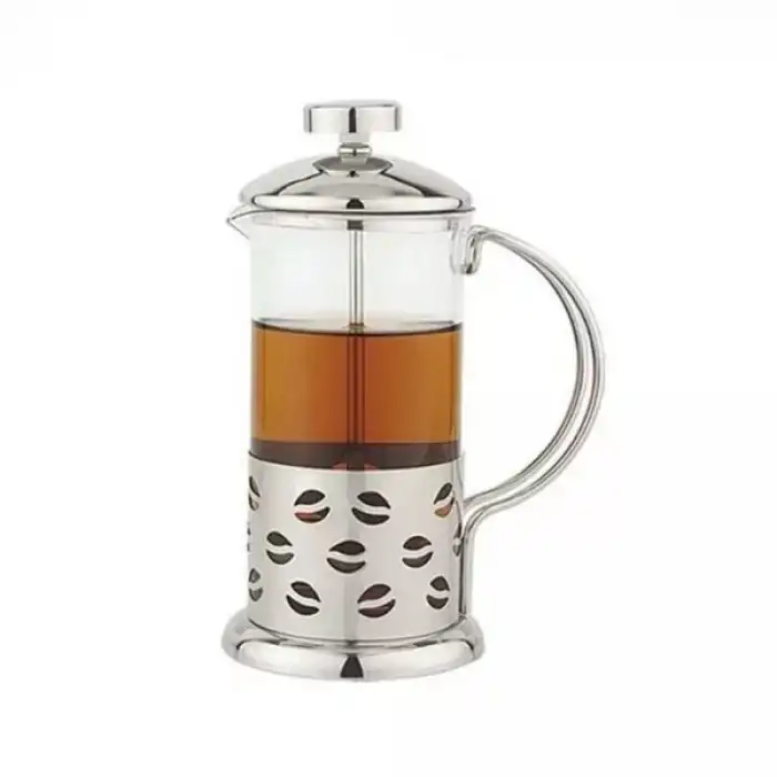 AsilTech Çelik Kulplu Cam French Press - 350 ml