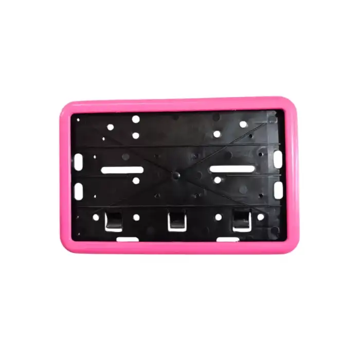 AsilTech Çerçeveli Motor Plakalık Plaka Altlığı Pembe 17x26 cm