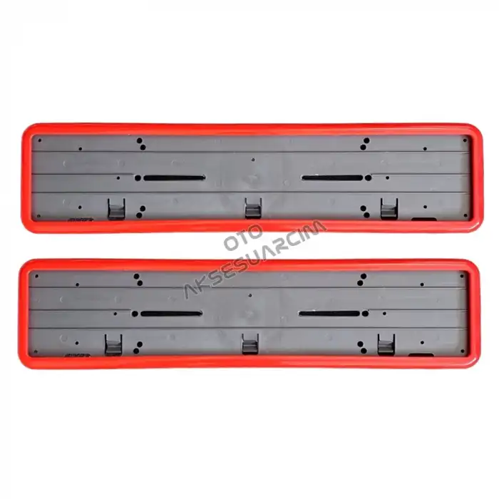 AsilTech Çerçeveli Plakalık Plaka Altlığı Kırmızı 2li