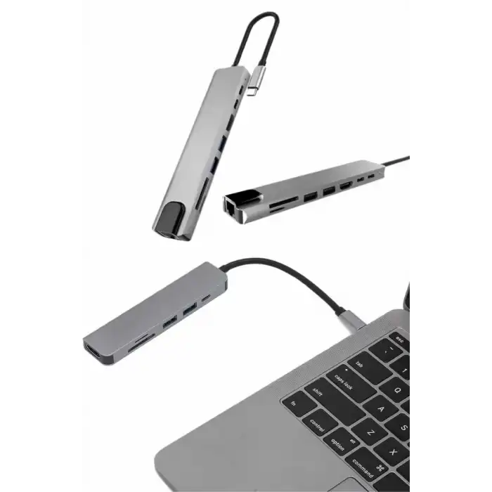 AsilTech Çevirici Dönüştürücü Adaptör Macbook 3 In 1 Type-C To Hdmı USB 3.0