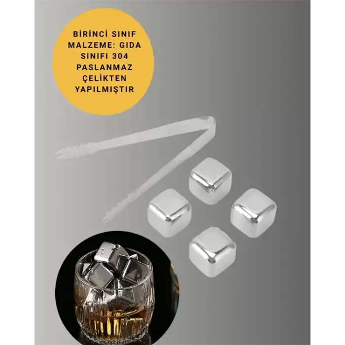 AsilTech Çevre Dostu Metal Buz Küpü ve Kullanışlı Klips Seti