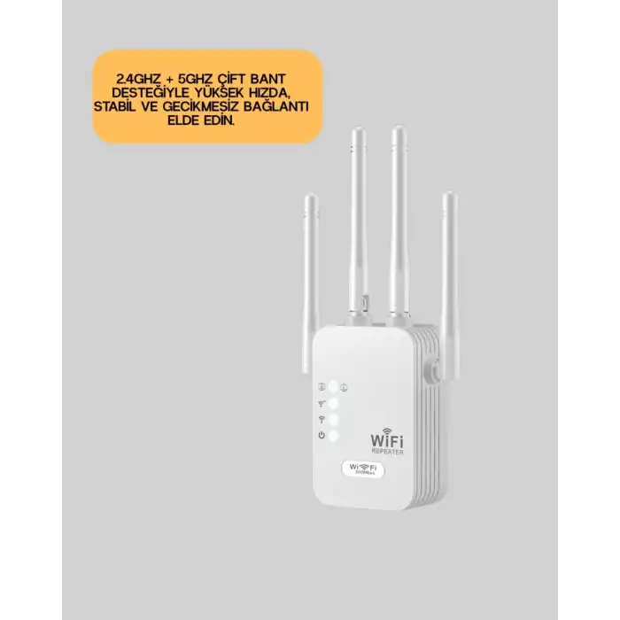 AsilTech Çift Bantlı Otomatik Kurulum WiFi Repeater Menzil Genişletici