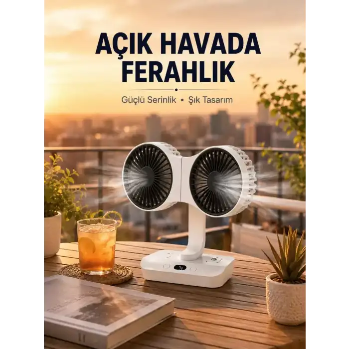 AsilTech Çift Başlıklı Masa ve Duvara Monte Edilebilir Vantilatör